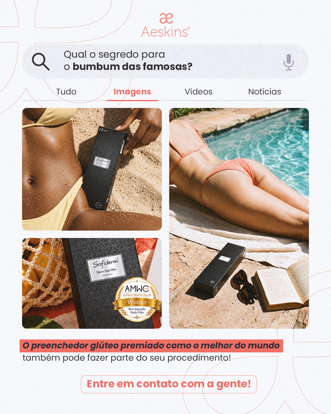 Arte de campanha no formato pesquisa: segredo para o bumbum das famosas